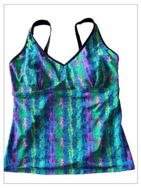 YBL Your Best Look Tankini Full Figure Plus Size Padded Bra Swimsuit Top Size 20